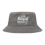 gray bucket hat with royal hawaiian orchards logo