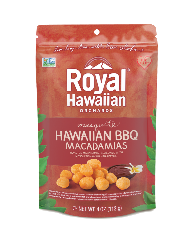frontside of hawaiian BBQ macadamias- royal hawaiian orchards