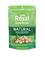 frontside of natural roasted macadamias- royal hawaiian orchards