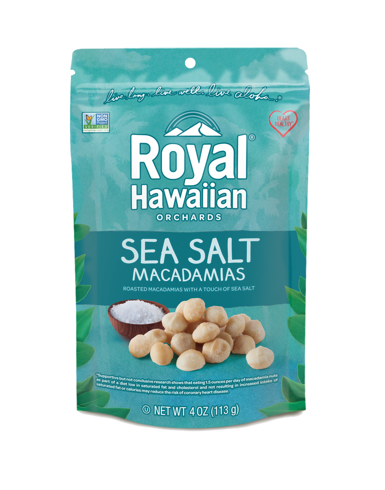 frontside of sea salt macadamias- royal hawaiian orchards