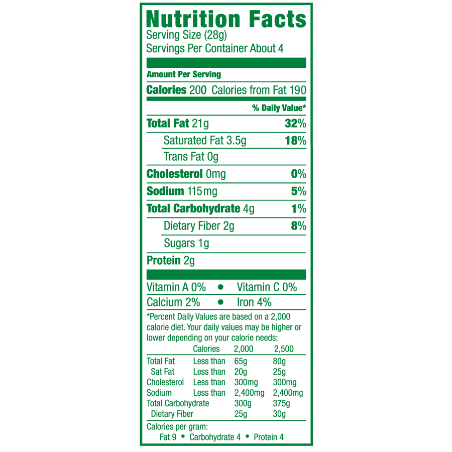 nutrition facts for organic pink Himalayan salt macadamias- royal hawaiian orchards