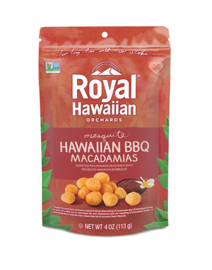 front side of hawaiian BBQ macadamias- royal hawaiian orchards