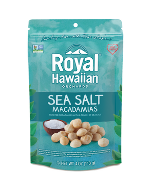 frontside of sea salt macadamias- royal hawaiian orchards
