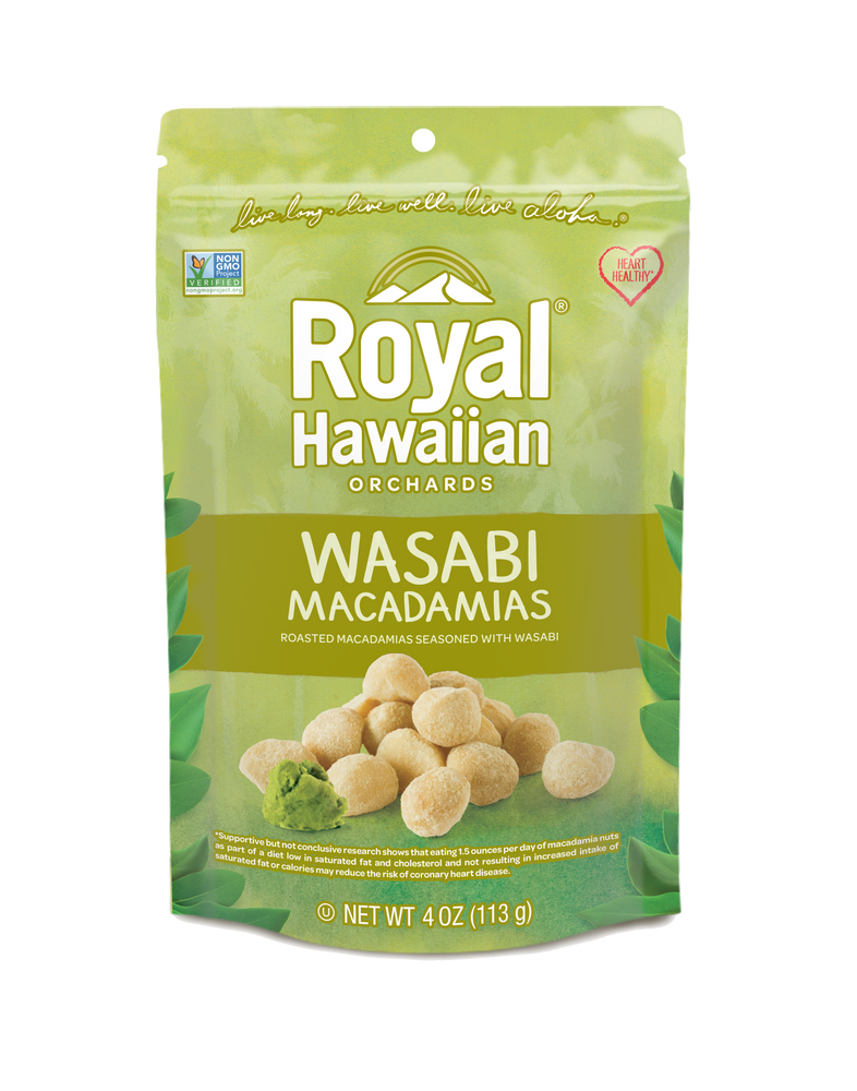 front of wasabi macadamias- royal hawaiian orchards