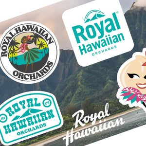 close up of 4 pack royal hawaiian sticker sheet